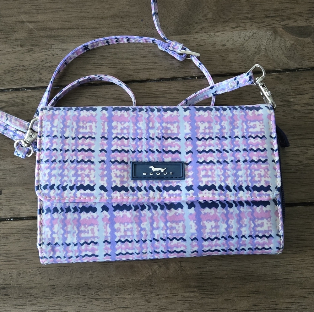 Scout Purple and Blue Patterned Clutch